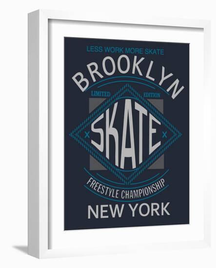 Skate Board Typography, T-Shirt Graphics, Vectors-braingraph-Framed Art Print