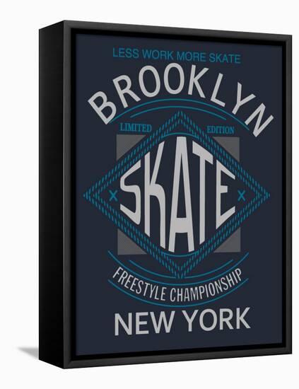 Skate Board Typography, T-Shirt Graphics, Vectors-braingraph-Framed Stretched Canvas