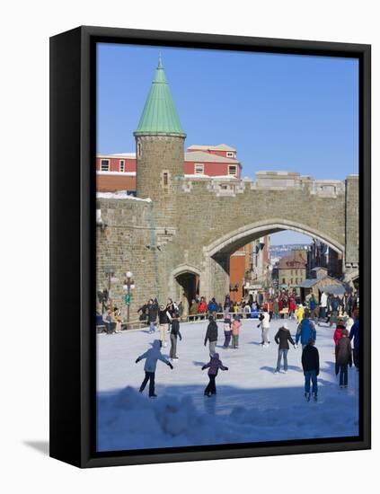 Skate Ring at the Entrance to the Old Town, Quebec City (UNESCO World Heritage Site), Canada-Keren Su-Framed Premier Image Canvas