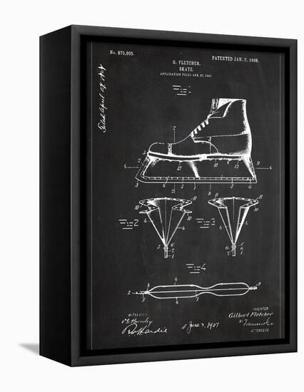 Skate-Patent-Framed Stretched Canvas