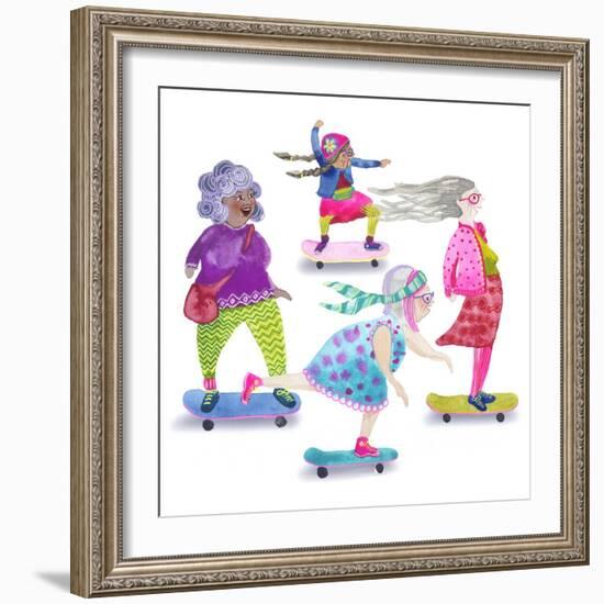 Skateboard Grandmas-Kerstin Stock-Framed Art Print