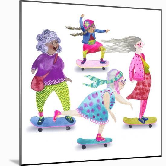 Skateboard Grandmas-Kerstin Stock-Mounted Art Print