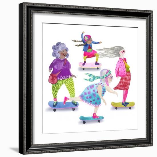 Skateboard Grandmas-Kerstin Stock-Framed Art Print