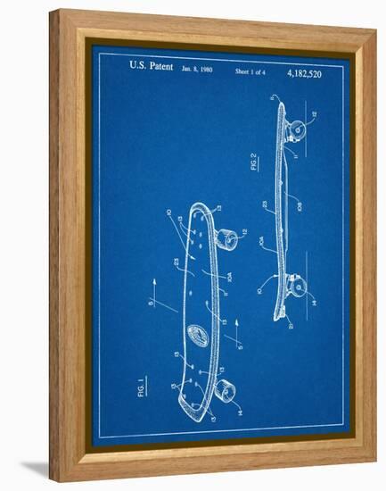 Skateboard Patent 1980-null-Framed Stretched Canvas