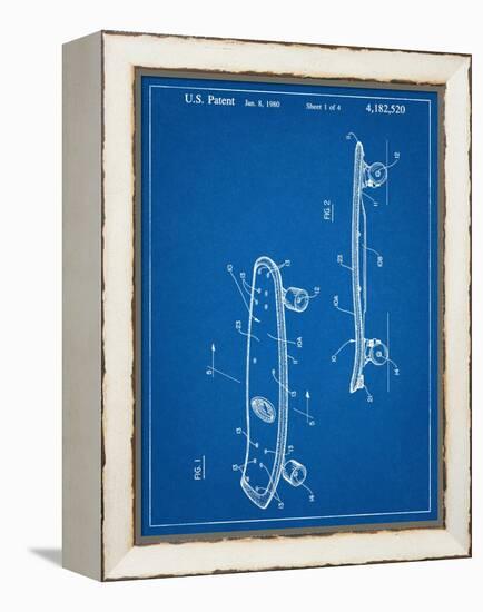 Skateboard Patent 1980-null-Framed Stretched Canvas
