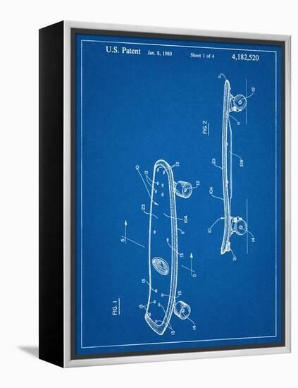 Skateboard Patent 1980-null-Framed Stretched Canvas