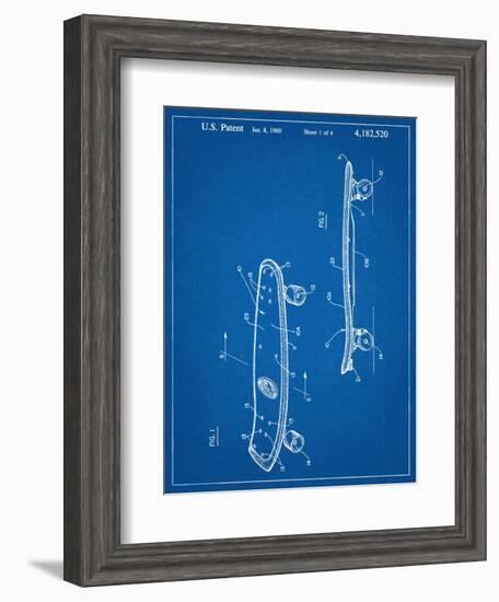 Skateboard Patent 1980-null-Framed Art Print