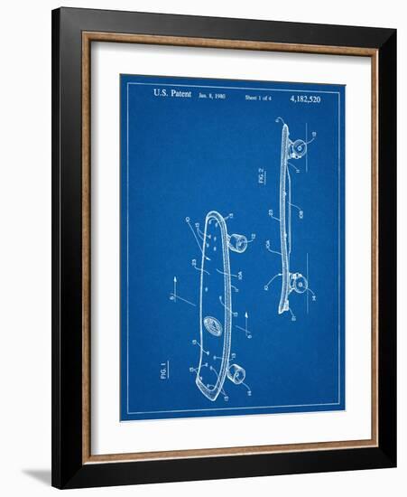 Skateboard Patent 1980-null-Framed Art Print