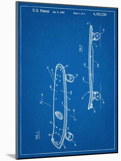 Skateboard Patent 1980-null-Mounted Art Print