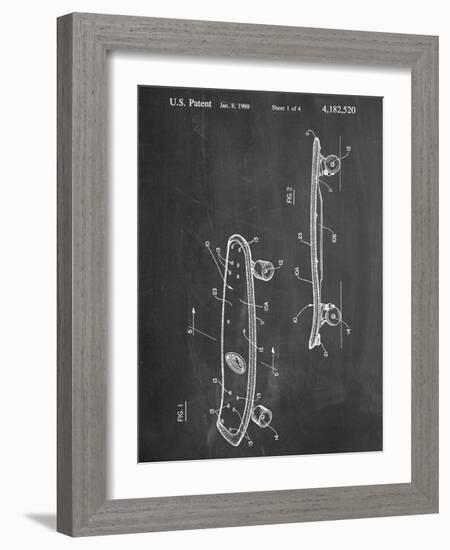 Skateboard Patent 1980-null-Framed Art Print