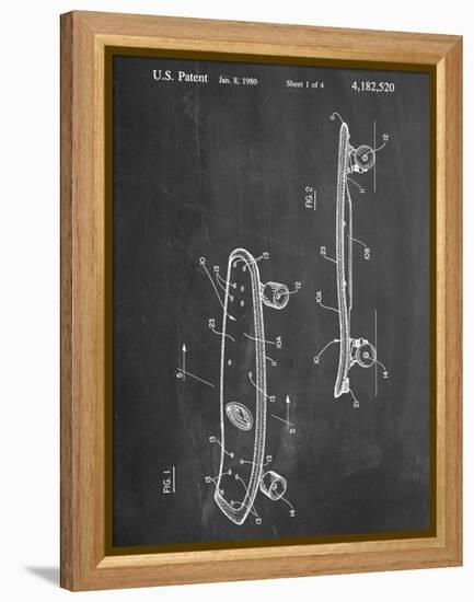 Skateboard Patent 1980-null-Framed Stretched Canvas