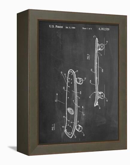 Skateboard Patent 1980-null-Framed Stretched Canvas