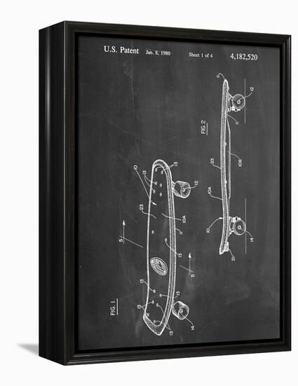 Skateboard Patent 1980-null-Framed Stretched Canvas