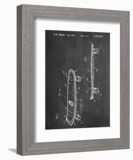 Skateboard Patent 1980-null-Framed Art Print