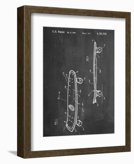 Skateboard Patent 1980-null-Framed Art Print