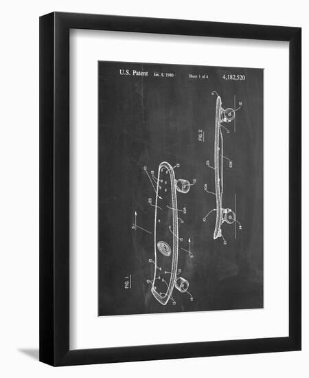 Skateboard Patent 1980-null-Framed Art Print