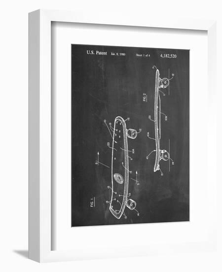 Skateboard Patent 1980-null-Framed Art Print