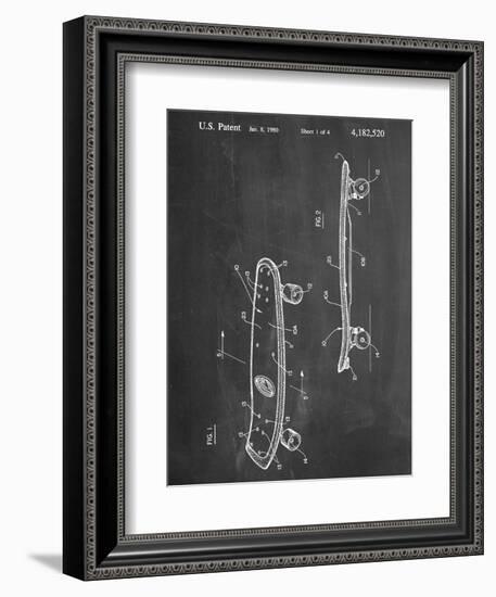 Skateboard Patent 1980-null-Framed Art Print