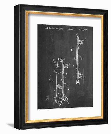 Skateboard Patent 1980-null-Framed Art Print