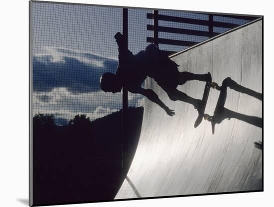 Skateboarder in Action on the Vert-null-Mounted Photographic Print