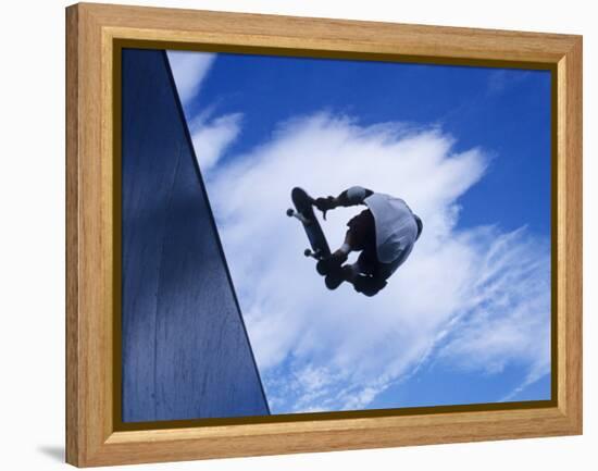 Skateboarder in Action over the Vert-null-Framed Premier Image Canvas