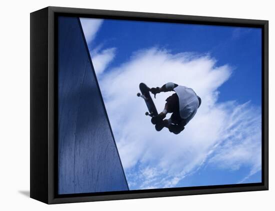 Skateboarder in Action over the Vert-null-Framed Premier Image Canvas
