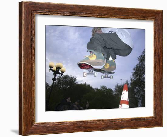 Skateboarder in Midair-null-Framed Photographic Print