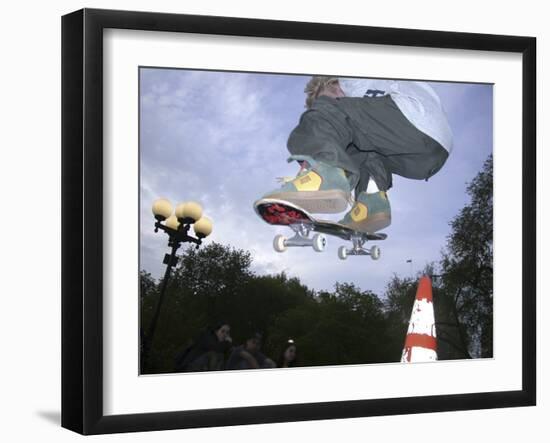 Skateboarder in Midair-null-Framed Photographic Print
