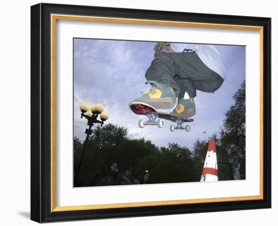 Skateboarder in Midair-null-Framed Photographic Print