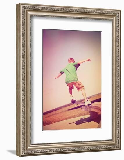 Skateboarder.Instagram Effect-soupstock-Framed Photographic Print