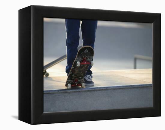 Skateboarder on Ramp-null-Framed Premier Image Canvas