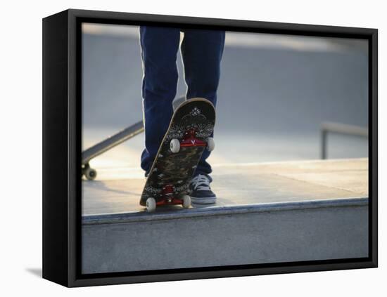 Skateboarder on Ramp-null-Framed Premier Image Canvas