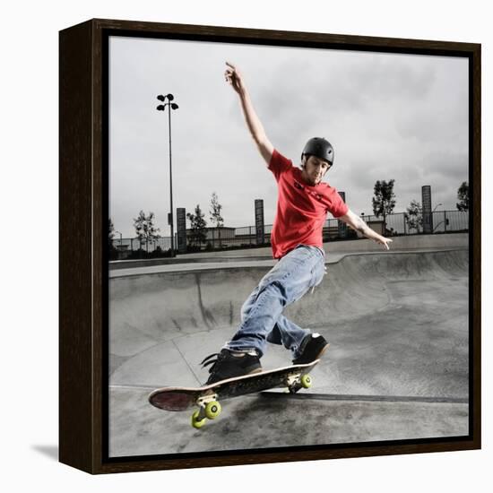 Skateboarder Performing Tricks-null-Framed Premier Image Canvas
