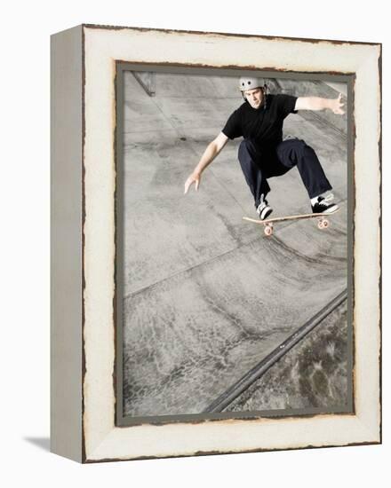 Skateboarder Performing Tricks-null-Framed Premier Image Canvas