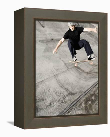 Skateboarder Performing Tricks-null-Framed Premier Image Canvas