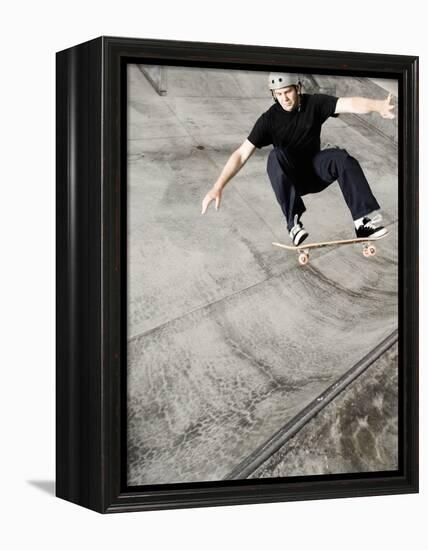 Skateboarder Performing Tricks-null-Framed Premier Image Canvas