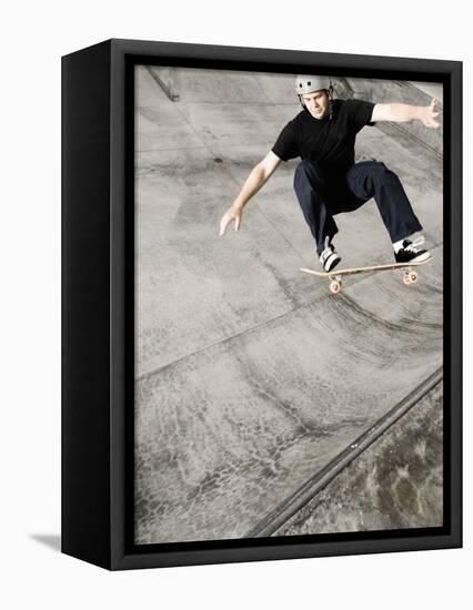 Skateboarder Performing Tricks-null-Framed Premier Image Canvas