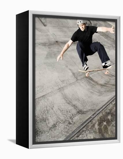 Skateboarder Performing Tricks-null-Framed Premier Image Canvas