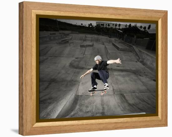 Skateboarder Performing Tricks-null-Framed Premier Image Canvas