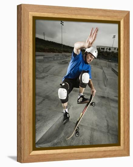 Skateboarder Performing Tricks-null-Framed Premier Image Canvas