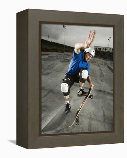 Skateboarder Performing Tricks-null-Framed Premier Image Canvas