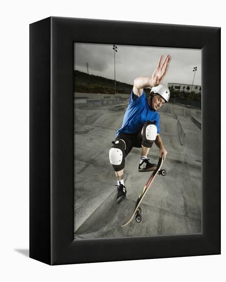 Skateboarder Performing Tricks-null-Framed Premier Image Canvas