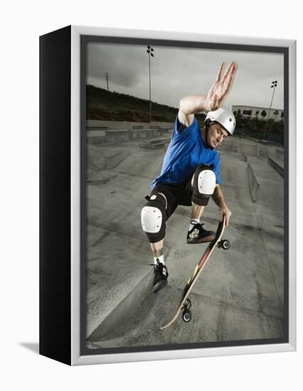 Skateboarder Performing Tricks-null-Framed Premier Image Canvas