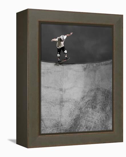 Skateboarder Performing Tricks-null-Framed Premier Image Canvas