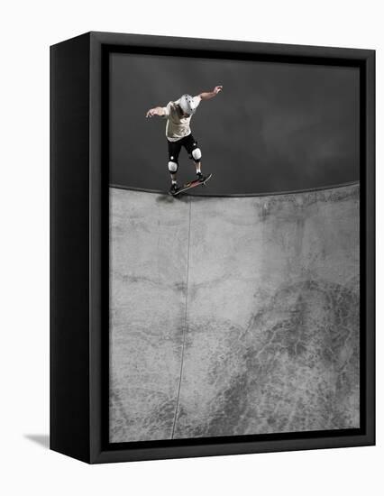 Skateboarder Performing Tricks-null-Framed Premier Image Canvas