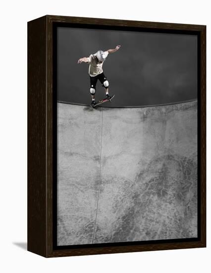 Skateboarder Performing Tricks-null-Framed Premier Image Canvas