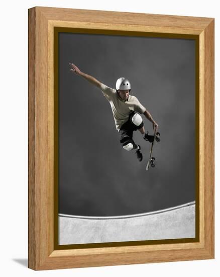 Skateboarder Performing Tricks-null-Framed Premier Image Canvas