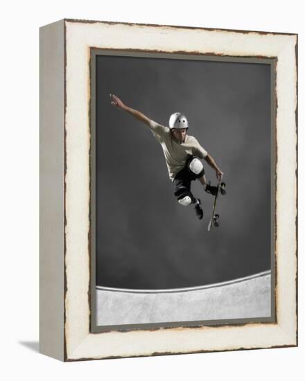 Skateboarder Performing Tricks-null-Framed Premier Image Canvas