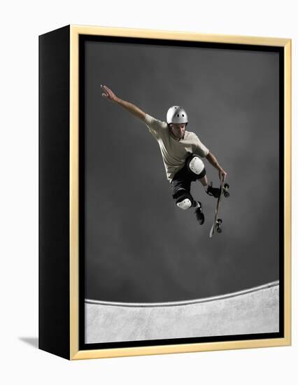 Skateboarder Performing Tricks-null-Framed Premier Image Canvas