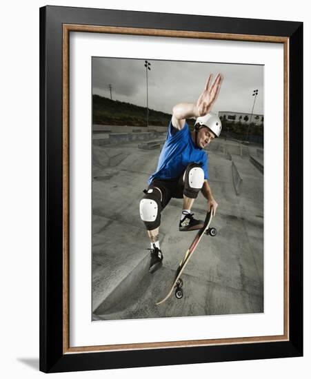 Skateboarder Performing Tricks-null-Framed Photographic Print